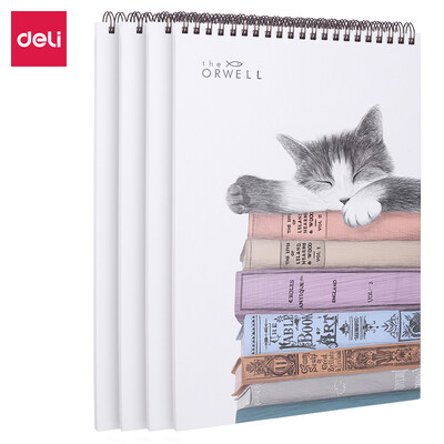 

Deli deli 16K40 page professional art paper painting special top flip spiral sketchbook sketch 73606