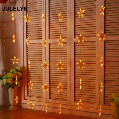 

JULELYS 15M x 15M LED Star Curtain Lights Christmas Garland Window LED Fairy Lights Decoration For Wedding Holiday Bedroom