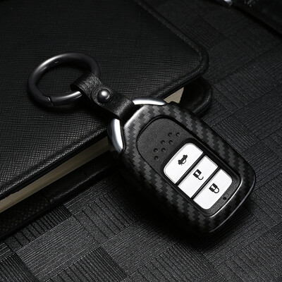 

Digaron 18 Honda CRV special metal key case Binzhi Guandao Accord ten generation Civic URV car key cover leather key ring gray carbon fiber pattern