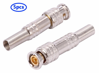 

COOLM 5pcs BNC Male Video Plug Coupler Connector to screw for RG59 Cable Adapter