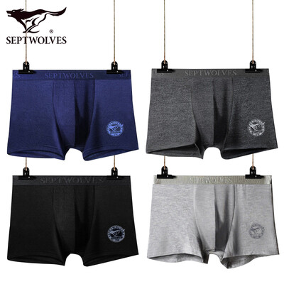 

Jingdong Supermarket seven wolves mens underwear boxers blue fine Mingliang solid color boxer breathable&quick-drying 4 loaded 3XL 96196