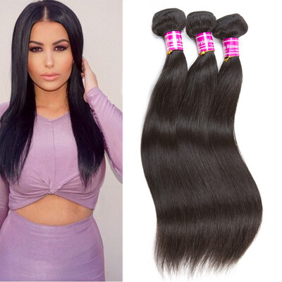 

Glary 8A Malaysian Human Hair 3 Bundles Silky Straight Weaves 100 Unprocessed Virgin Human Hair Natural Black Color