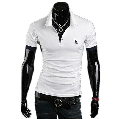

Zogaa New Mens POLO Shirt Deer Embroidery Short Sleeve Slim
