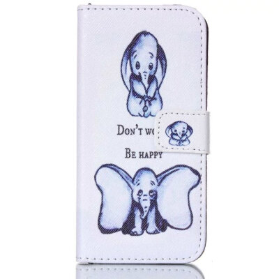 

MITI Painting Style Girl Love Elephants Flower Card Wallet Leather Case For iPhone 6 4.7inch Flip Cover With Card Stand Holder