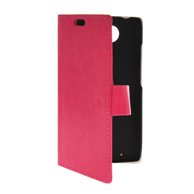 

MOONCASE Slim Leather Side Flip Card Slot Pouch Stand Shell Back Case Cover for Motorola Moto Droid Turbo XT1254 Hot pink