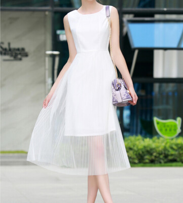 

Lovaru ™ Europe station 2015 summer new Korean version of bottoming in the long section was thin ladies pleated chiffon dress wo