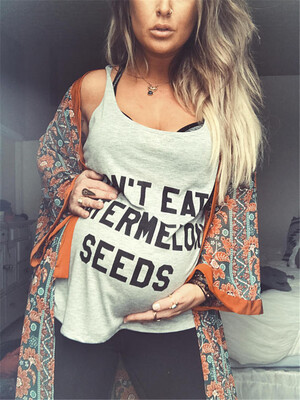 

European&American Plus Size Sexy Printed Maternity Dress