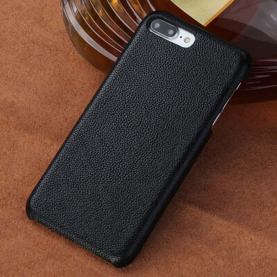 

Genuine Leather Phone Case For iPhone 7 8 Plus Case Small Litchi Texture Back Cover For X 6 6S Plus Case