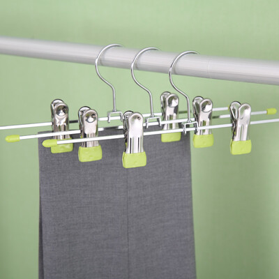 

Yipin home YIPIN hanger 6 sticks wet&dry anti-slip pants rack skirt rack pants clip underwear clothes rack SYP8028 anti-skid pants clip 6 packs