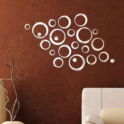 

mymei Mirror Tile Wall Sticker 3D Decal Mosaic Room Decor Stick On Modern Art