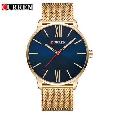 

CURREN Brand 2017 tops Simple Minimalism Luxury Quartz Wristwatches for men mens black gold stainless steel watch 8238