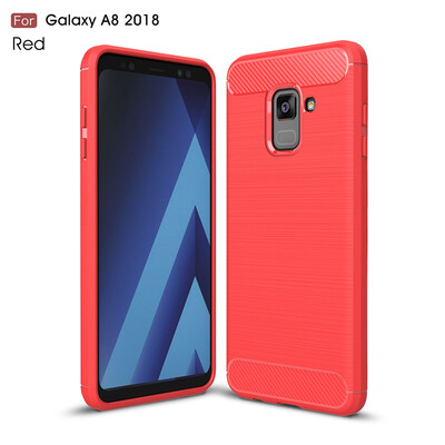 

Goowiiz Phone Case For Samsung Galaxy A8 2018A5 2018A530F Fashion Slim Carbon Fiber TPU Soft Silicone