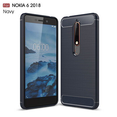 

Goowiiz Phone Case For Nokia 6 20187 Plus Fashion Slim Carbon Fiber TPU Soft Silicone Prevent falling