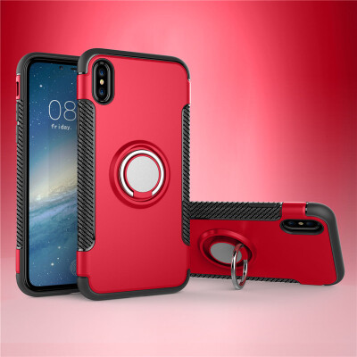 

For iPhone X 7 8 Plus Ring Magnetic Shockproof Rugged Hybrid Phone Case Cover