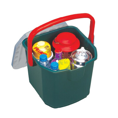 

Alice IRIS car multi-purpose bucket box car wash bucket fishing box 15L gray green