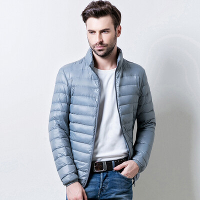 

2015 Men's New Winter Jacket And Coat Plus Size Clothing Slim solid color advanced light down jacket