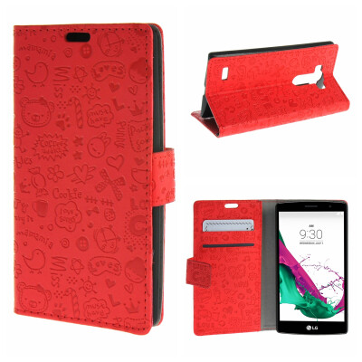 

MOONCASE LG G4 Beat G4S ЧЕХОЛ ДЛЯ Leather Flip Wallet Card Slot Bracket Back Red