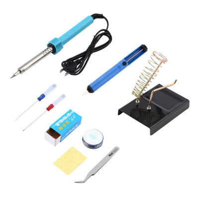 

9 in 1 Electric Solder Tool Kit Set With Iron Stand Desolder Pump Tweezer 60W