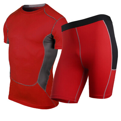 

Running Quick Dry Gym Sportswear T-Shirt Shorts Tracksuit Sets Men Sports Suit