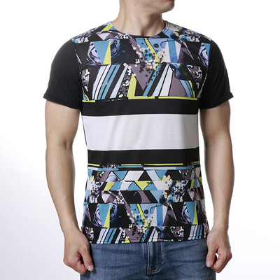 

Mens Colorful Printed Round Neck Short Sleeve T-shirts