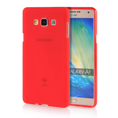 

MOONCASE Transparent Soft Flexible Silicone Gel TPU Skin Shell Back Case Cover for Samsung Galaxy A7 Red