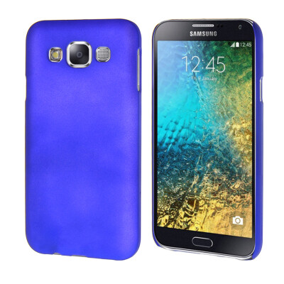 

MOONCASE Hard Rubberized Rubber Shell Back Protective Case Cover for Samsung Galaxy E5 E500 Blue