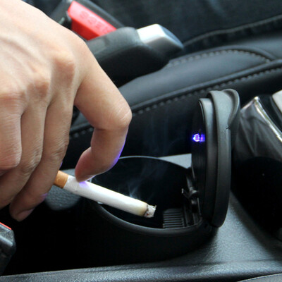 

R & D car with car ashtray with LED lights personalized car smoking ashtray honor black