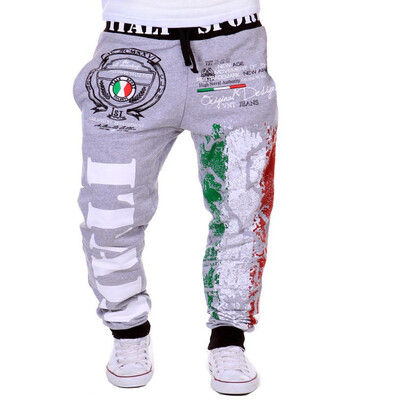 

Zogaa Men's Pant Sports Italy flag Printing Casual