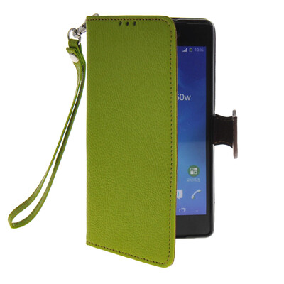 

MOONCASE Лич кожи Кожа Флип сторона кошелек держателя карты Чехол с Kickstand чехол для Sony Xperia Z2 Грин