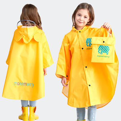 

Banjini childrens raincoat non-disposable boys&girls poncho cloak raincoat nylon waterproof fabric schoolbags poncho cloak childrens rain gear reusable blue M