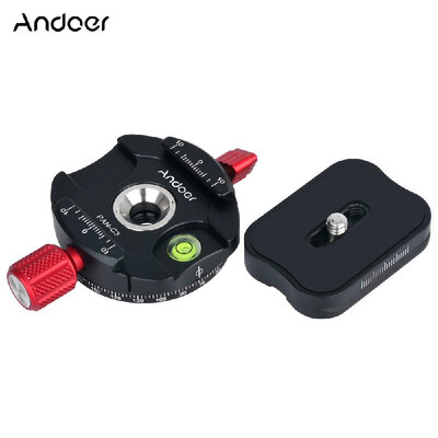 

Andoer PANC1 Panoramic Tripod Head Clamp Adapter Aluminum Alloy with Quick Release Plate for ArcaSwiss AS Standard QR Plates