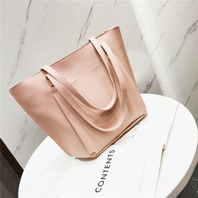 

4pcs Set Womens PU Leather Handbag Large Capacity Soft Lady Shoulder Bags