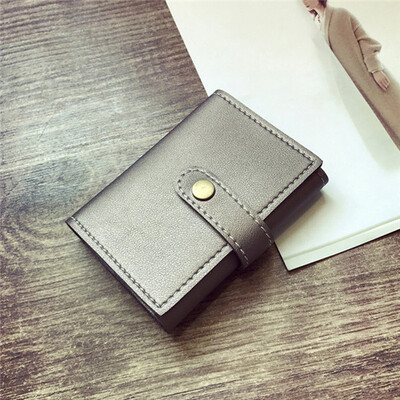 

Solid Color Brief Paragraph 3 Folds Wallet Creative Womens Fashion Wallet Card Package