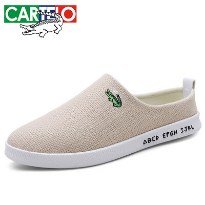 

Cartier crocodile CARTELO breathable linen baotou lazy soft bottom non-slip casual sandals&slippers male KDL1301 beige 41