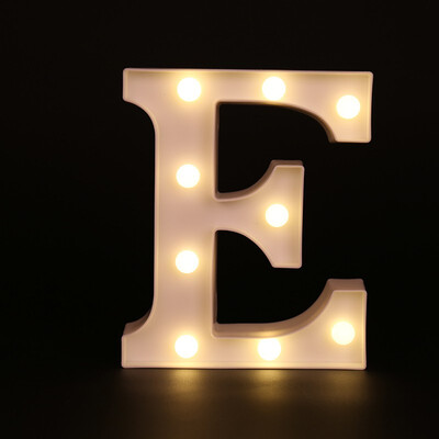 

26 White Letter LED Alphabet Light Indoor Battery powered Wall Hanging Night Light Bedroom Wedding Birthday Party Decor
