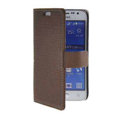 

MOONCASE кожи высокого качества Сторона Флип кошелек карта с Kickstand чехол для Samsung Galaxy Core Prime G3608 Кофе