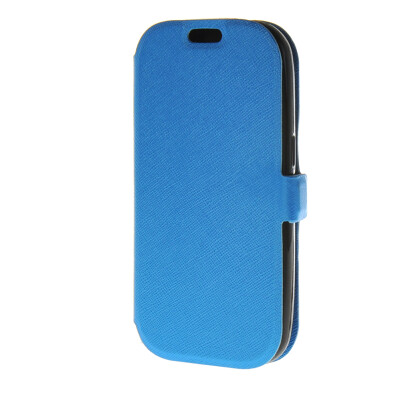 

MOONCASE Cross pattern Flip Pouch Leather Wallet Slim Stand Case Cover for Samsung Galaxy Ace 4 SM-G357 SM-G357FZ Blue