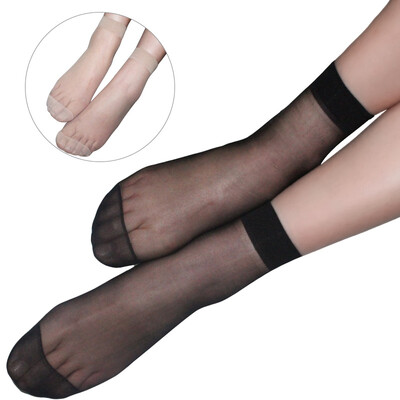 

Jingdong supermarket] Hengyuanxiang HSW1601 crystal silk short socks Ms. transparent black short stockings summer short tube low to help crystal silk socks 10 black +10 skin all code