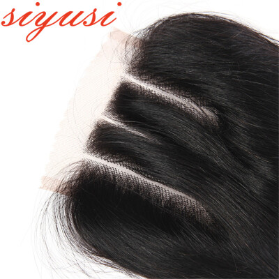 

Siyusi Hair Brazilian Straight Virgin Hair 4 * 4 Кружевное закрытие 100% необработанных человеческих волос бесплатно / средний / три части 10 пучков