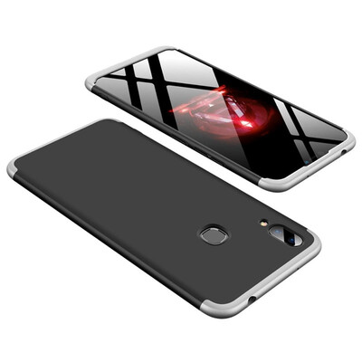 

MOONCASE Three-parts structure design Full Protection Hard Plastic Combination Case for Vivo X21i Black Silver