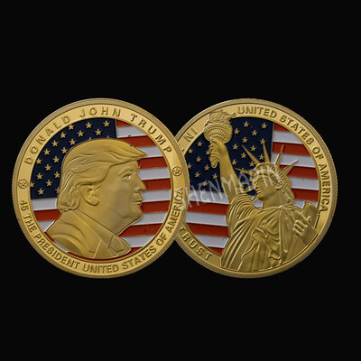 

American 45th President Donald Trump Coin US White House The Statue of Liberty Metal Coin Collection Challenge Coin GoldSilver