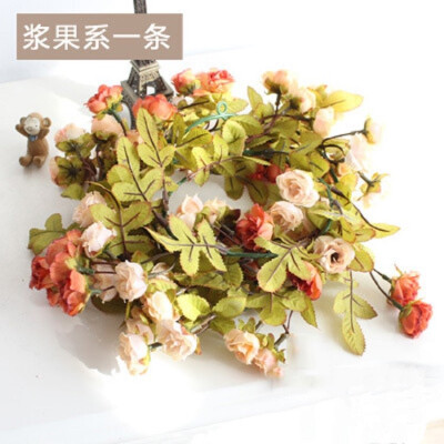 

170cm Artificial Rose Flower Vine Wedding Decorative Real Touch Silk Flowers With Green Leaves for Home Hanging Garland Decor