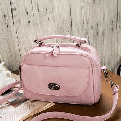 

High Quality Numbuck Leather hand bag Women Top-Handbag Fashion lock Women Shoulder Bag Shell Stlye Women Bag