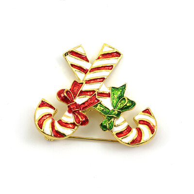 

Vanker Xmas Christmas Gift Santa Claus Shirt Decor Alloy Gold-plated Brooch Pin Crutch Style