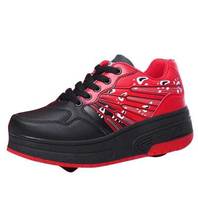 

Women Girl Fashion Auto Dual Wheel Lace Up Athletic Shoes Sneakers Roller Skates