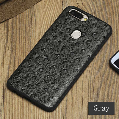 

Genuine Leather Phone Case For OPPO R11s Ostrich Texture Back Cover For R9 R9s plus Cases