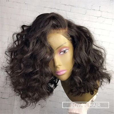 

180 Density Short Bob 360 Lace Frontal Wigs Loose Wave Pre plucked Human Hair Lace Wigs Brazilian Hair