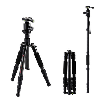 

Jiebao TRIOPO C-1205Q-2 Light Portable SLR Camera Carbon Fiber Tripod PTZ Set Canon Nikon Micro Camera
