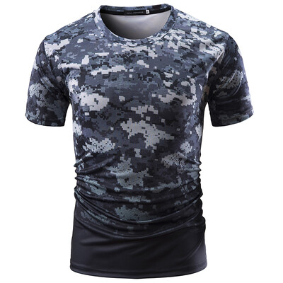 

Summer Mens Plus Size Short Sleeve Camouflage Round Neck Pullover T Shirt Tops