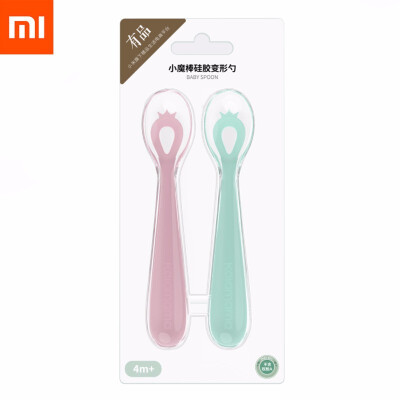 

2pcs Xiaomi Mijia KolaMama Soft Silicone Baby Spoons Feeding Dishes Tableware For Children Flatware Cutlery Learning Spoon